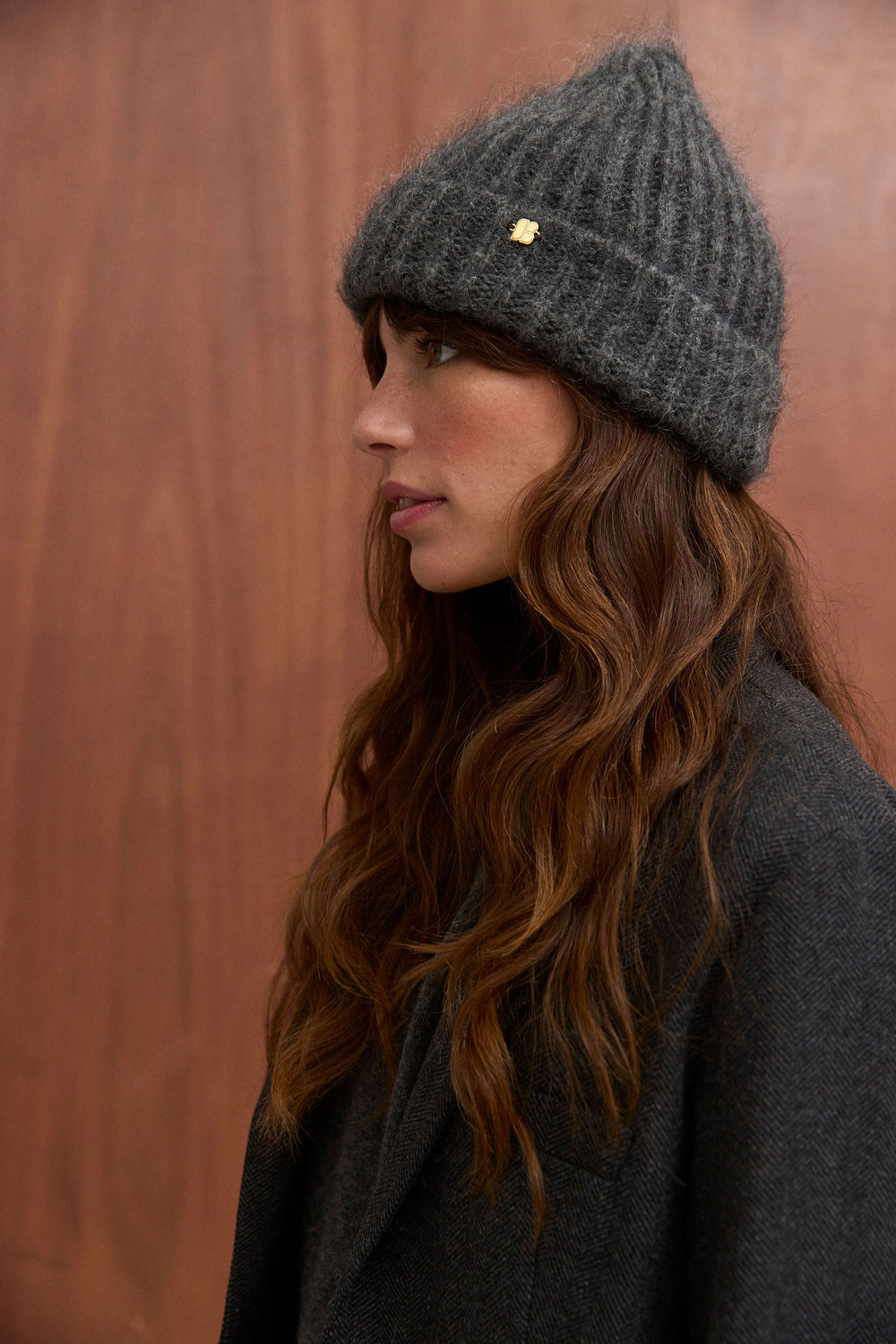 Bonnet Alban gris chiné foncé
