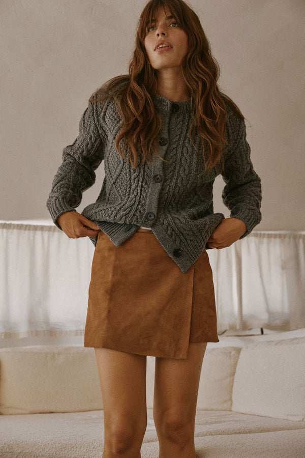 Cardigan Edgar gris chiné foncé