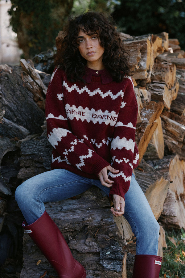 Pull Solène bordeaux