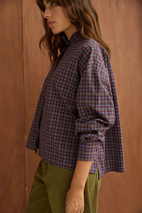 Chemise Jenny Boy carreaux bordeaux