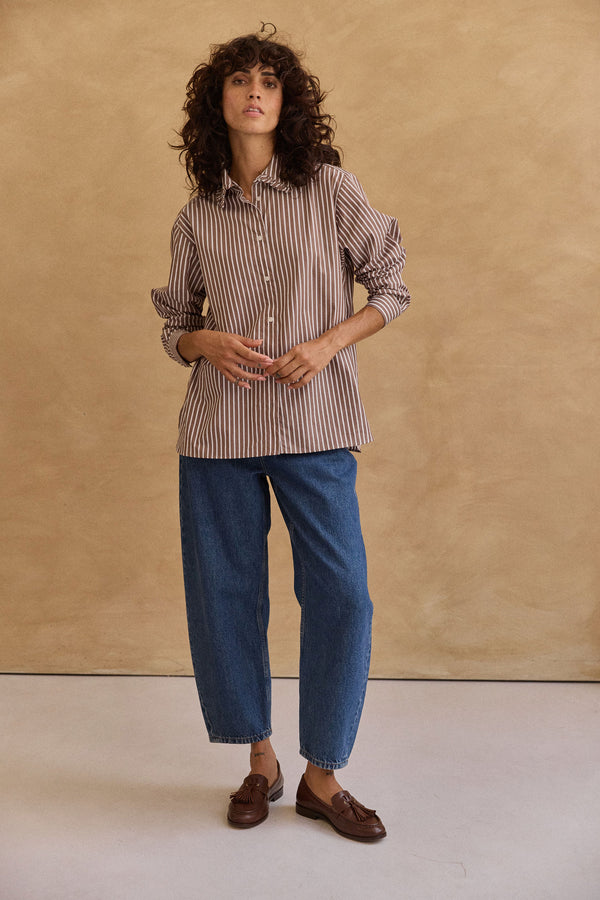 Chemise Maria rayures chocolat