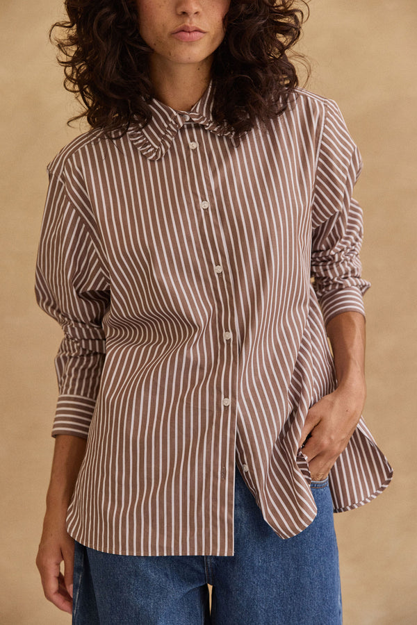 Chemise Maria rayures chocolat