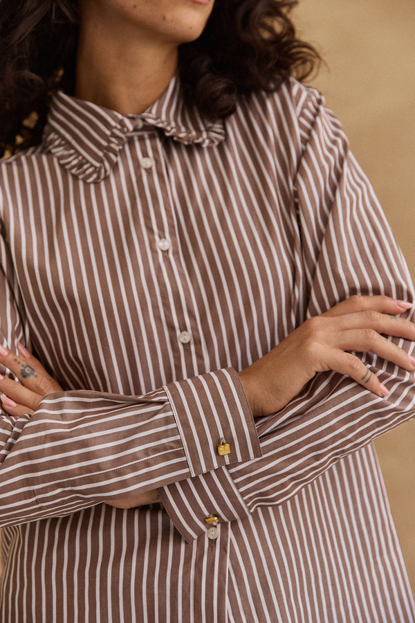 Chemise Maria rayures chocolat