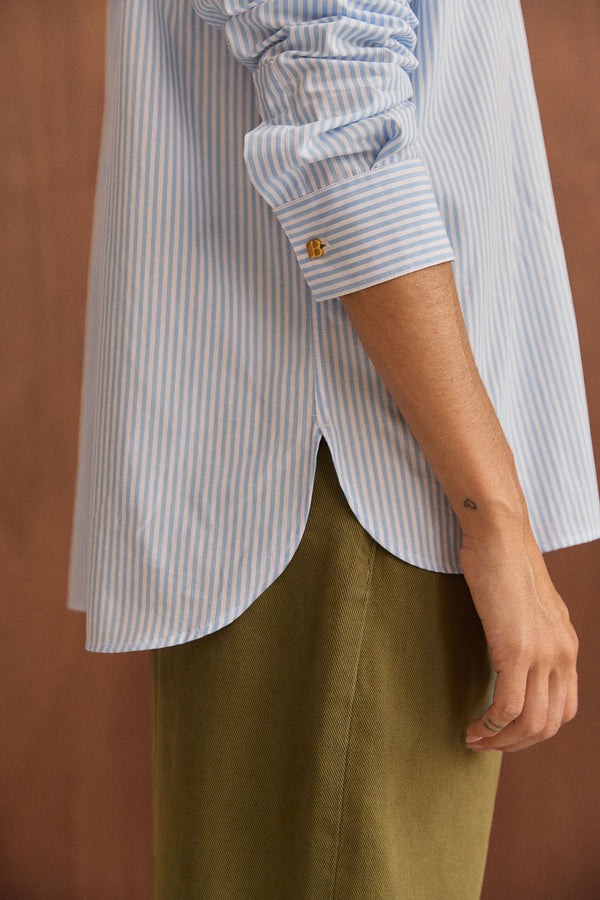 Chemise Maria rayures bleu ciel