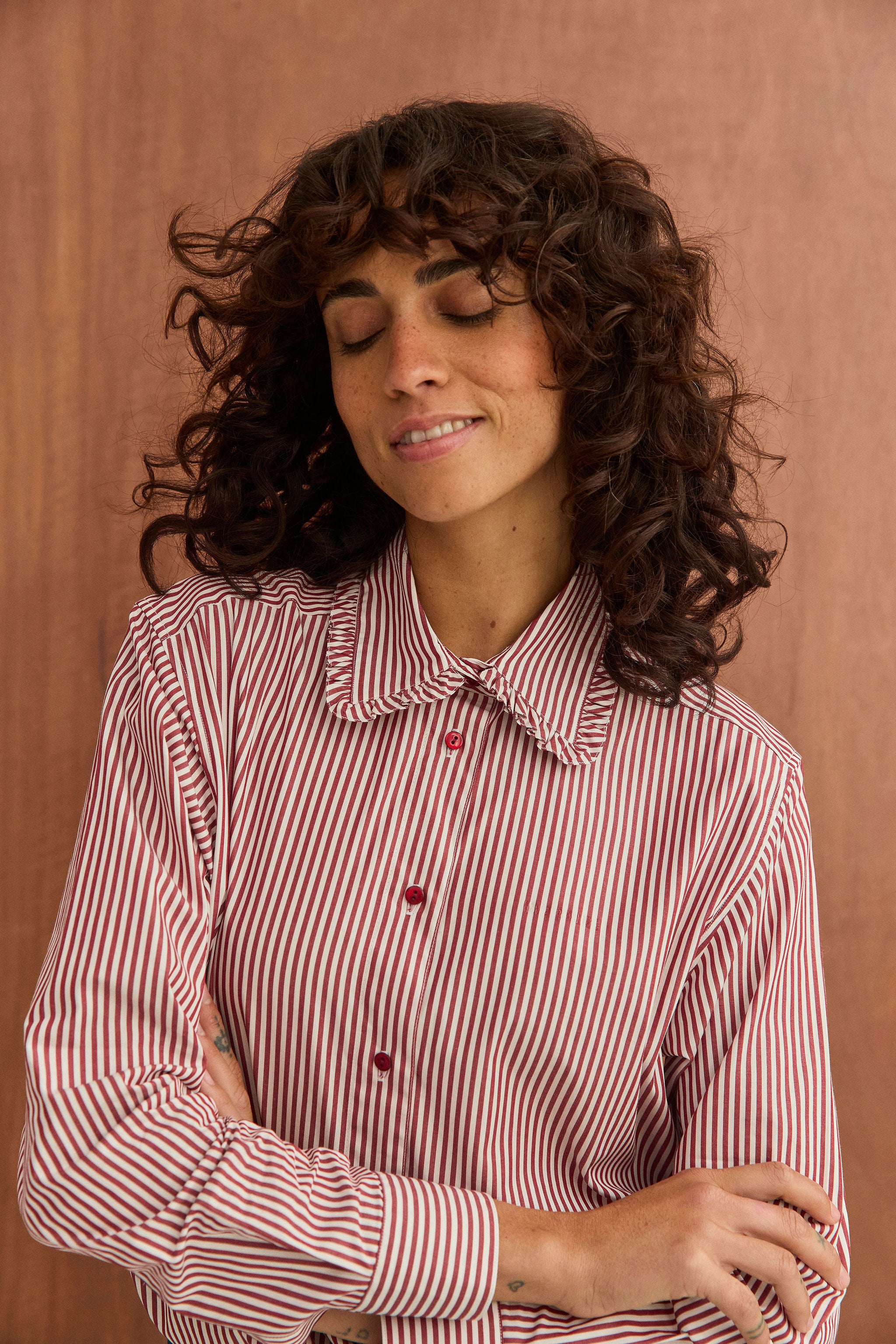 Chemise Maria rayures bordeaux