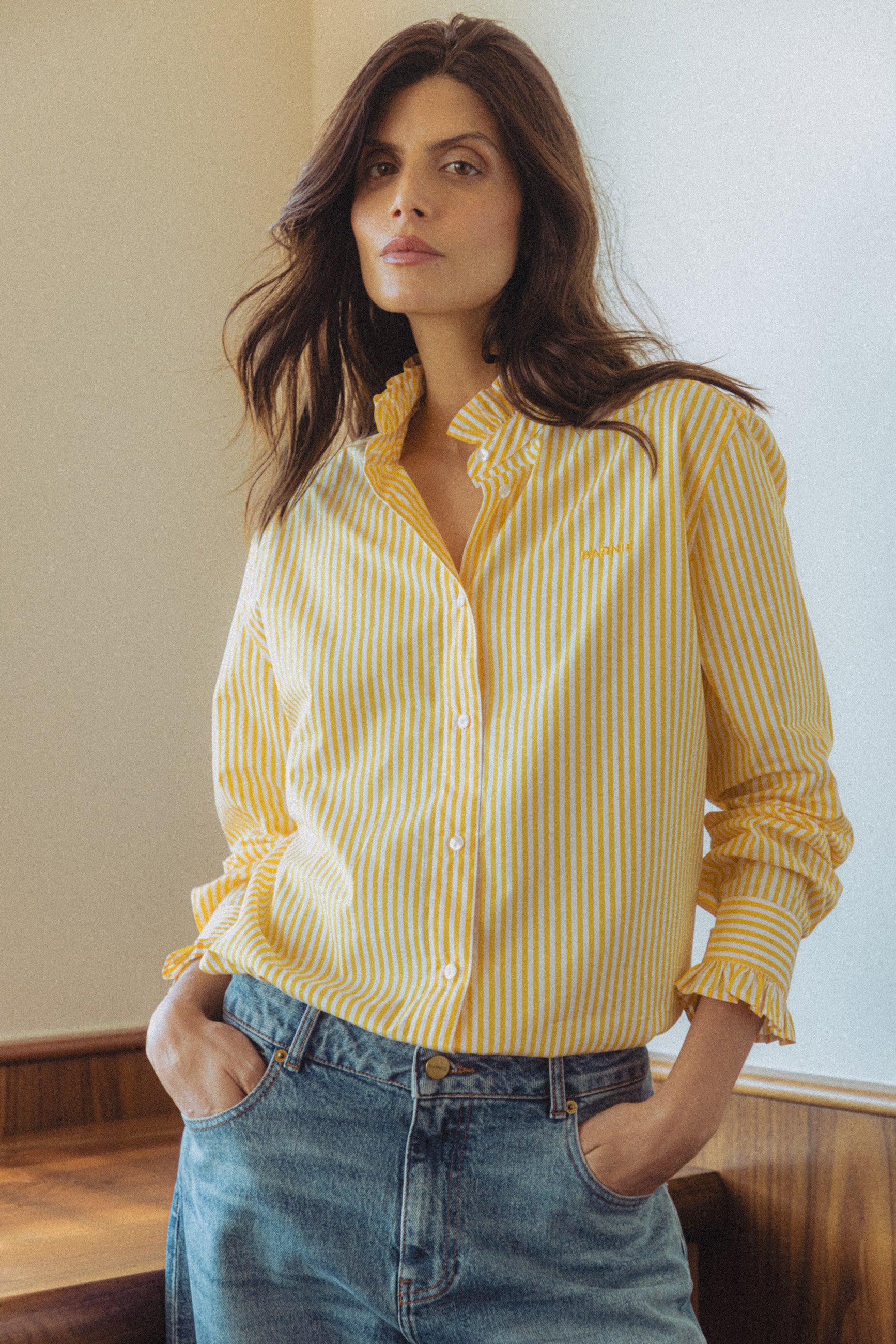 Barnie-chemise-rayures-jaunes-