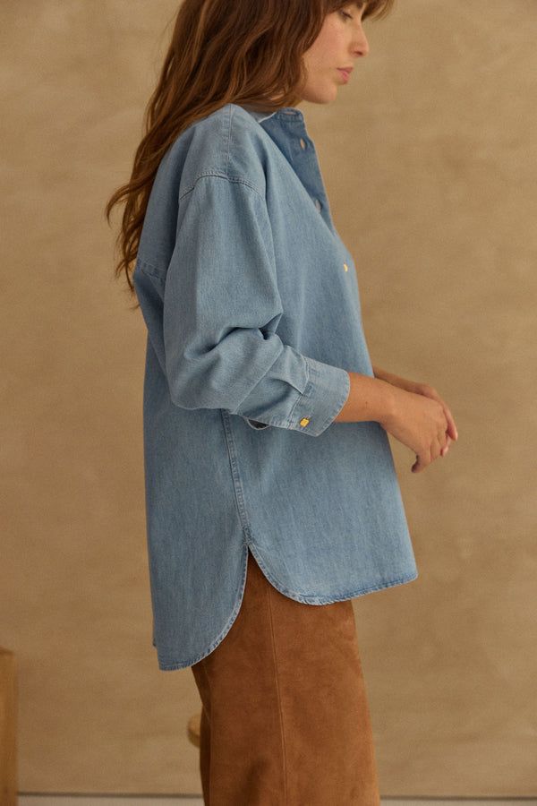 Chemise oversize Sun medium blue