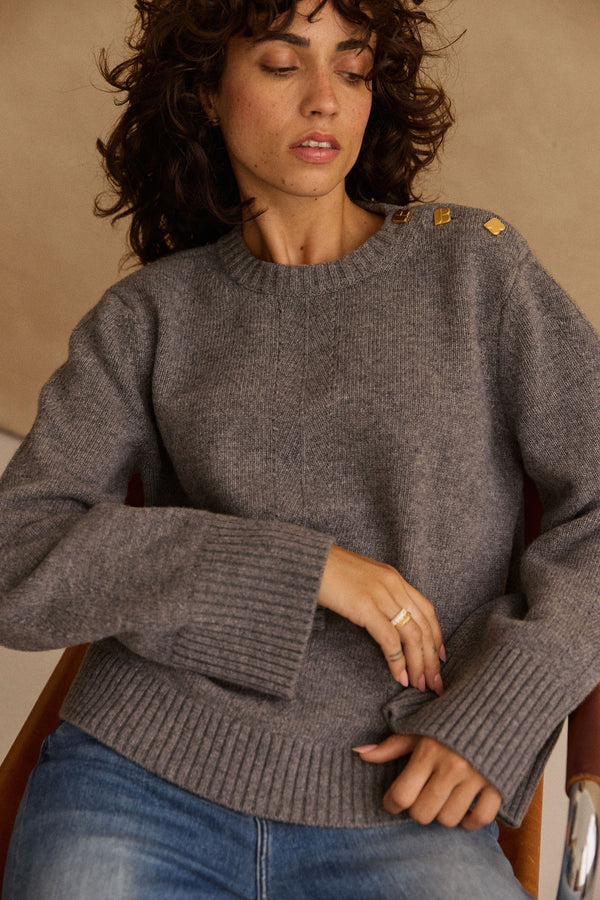 Pull Cécile gris chiné