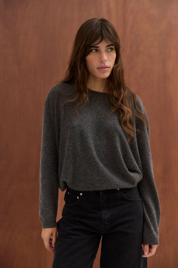 Pull Clotaire gris chiné foncé