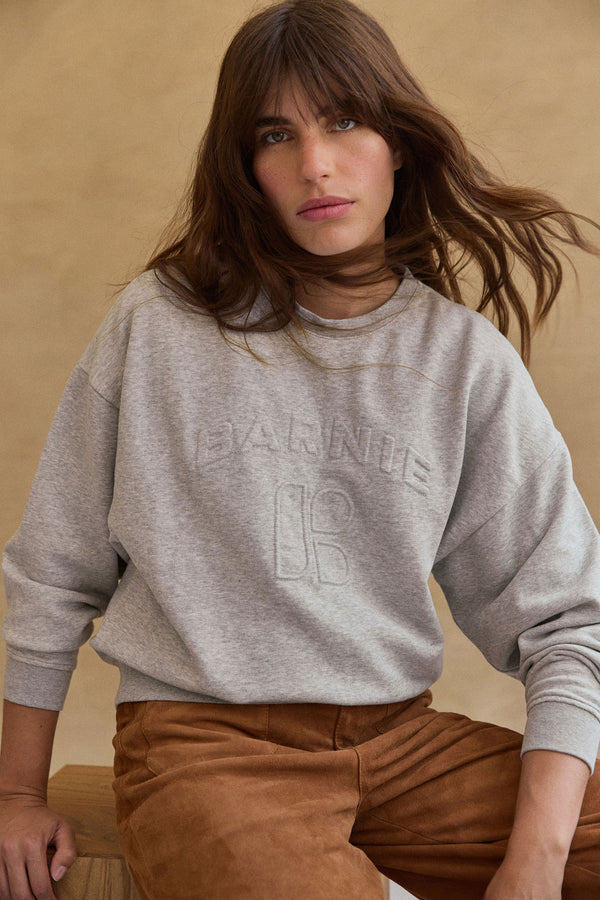 Sweat Diana gris chiné logo embossé