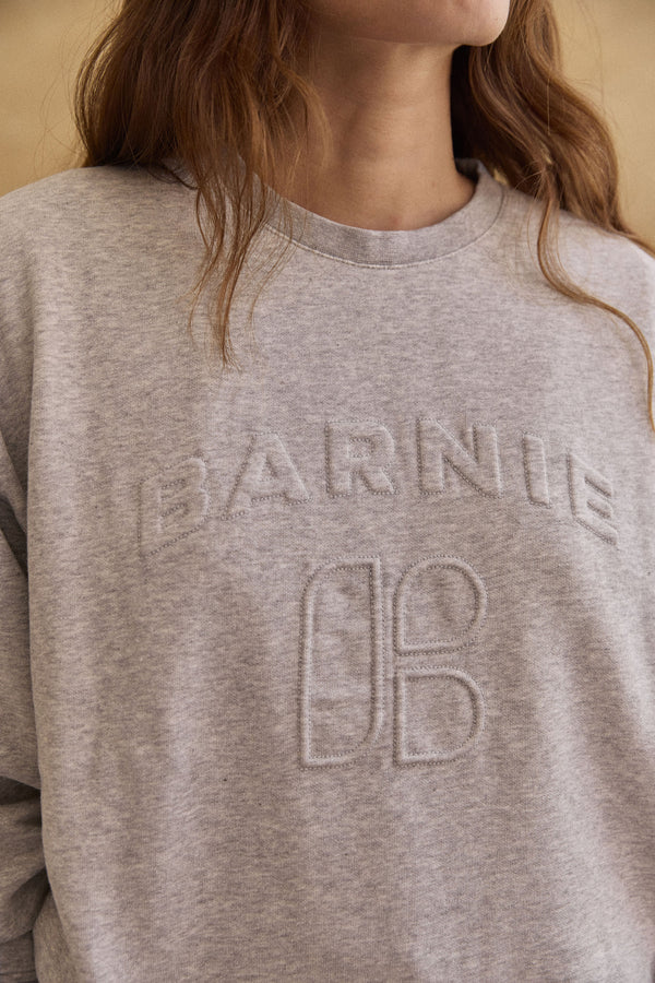 Sweat Diana gris chiné logo embossé