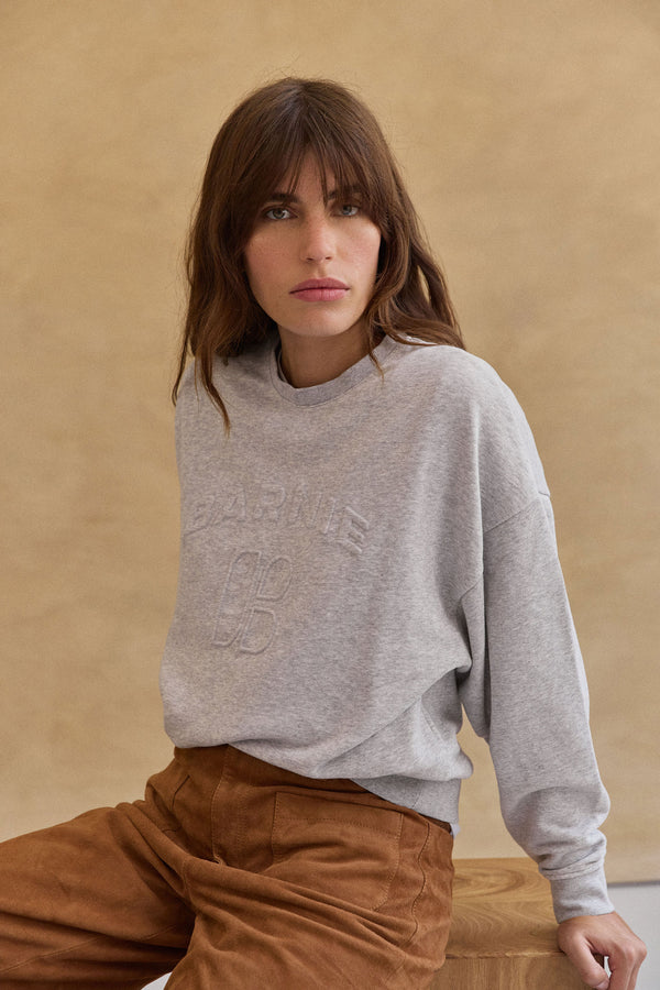 Sweat Diana gris chiné logo embossé