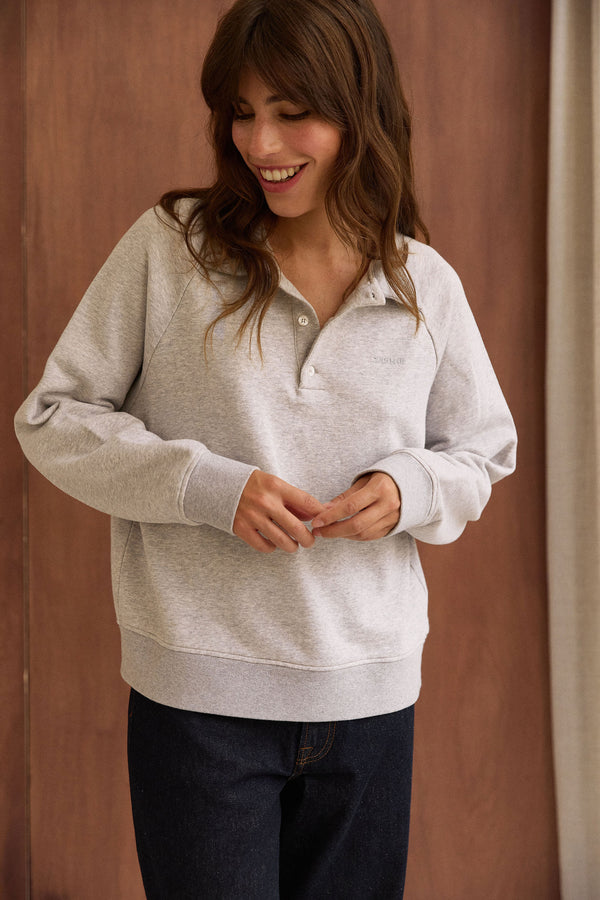 Sweat polo Joseph gris chiné