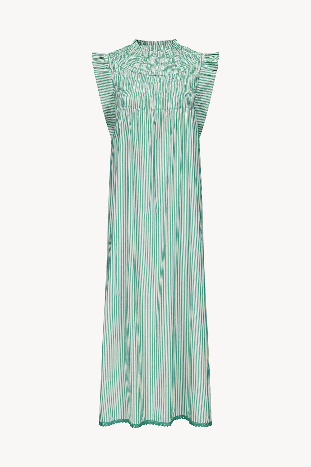Nila dress green stripes