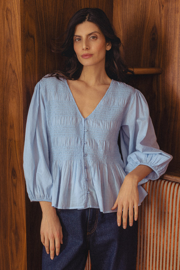 Blouse Castille bleu ciel