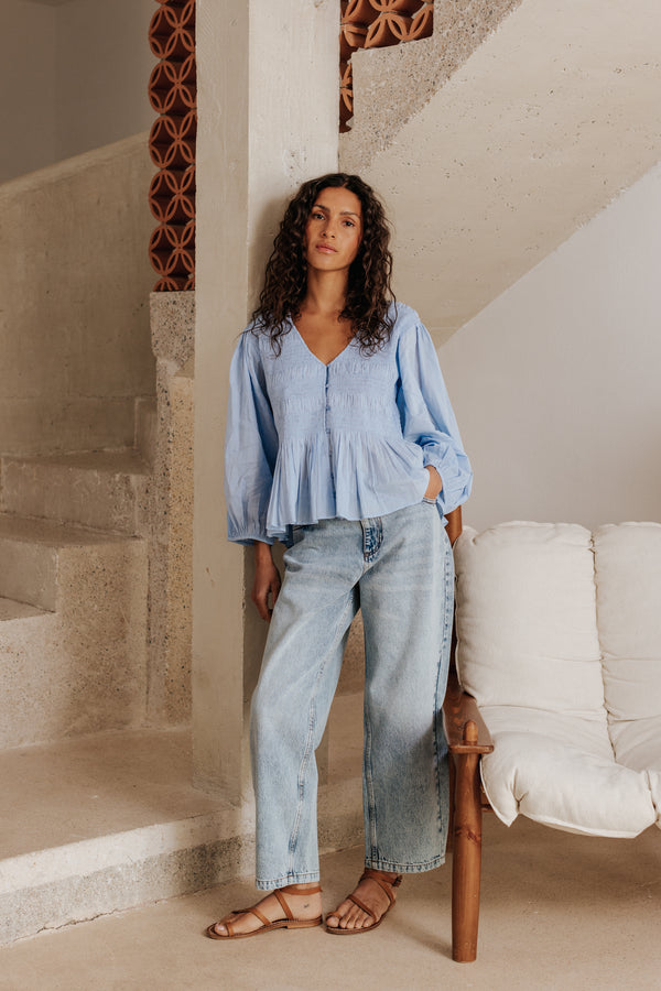 Blouse Castille bleu ciel