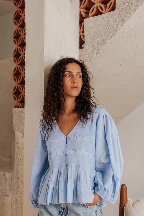 Blouse Castille bleu ciel