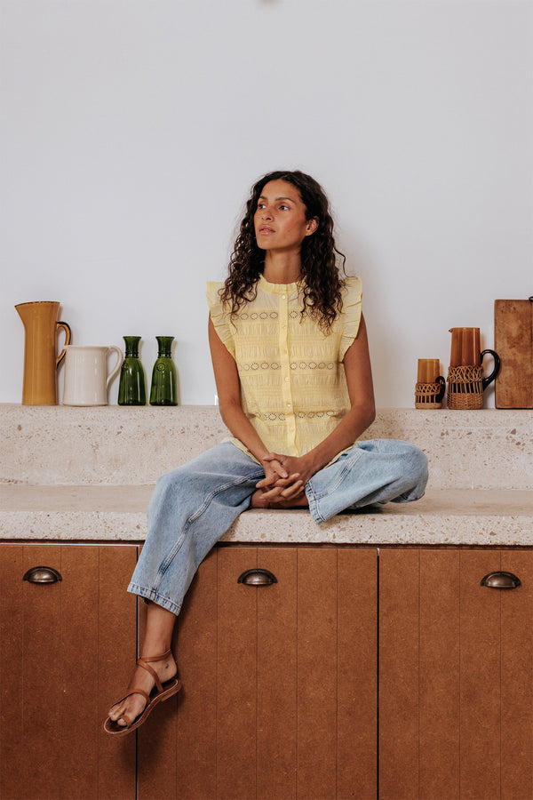 Blouse Emilie yellow butter