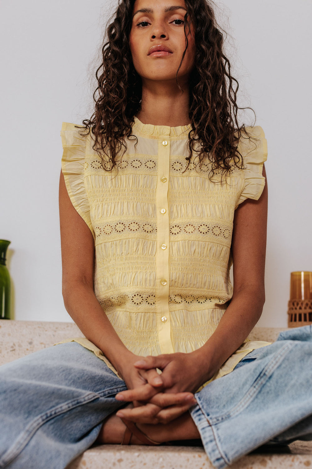 Emilie yellow butter blouse