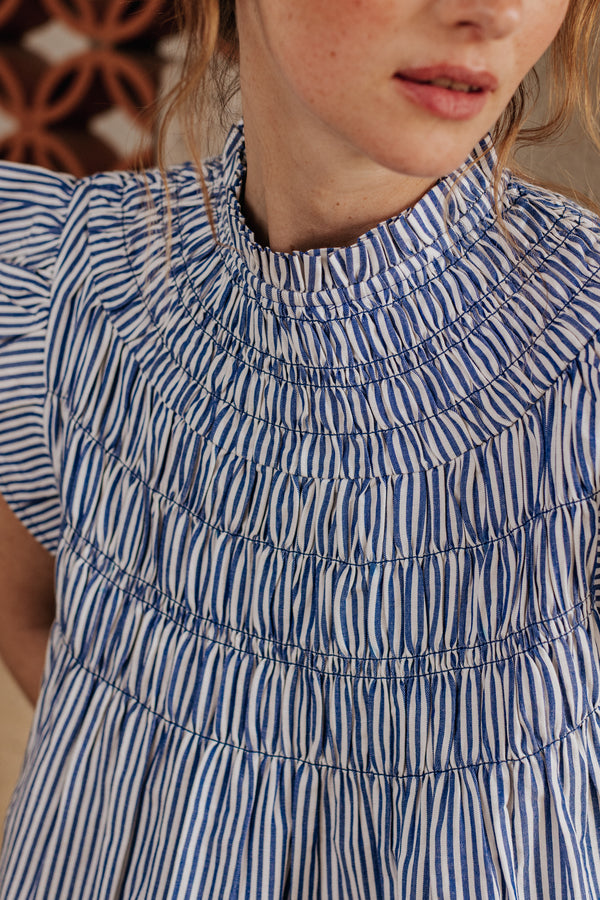 Rose blue striped blouse