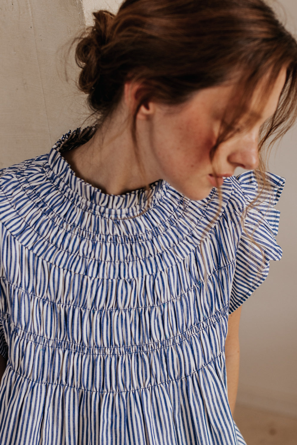 Rose blue striped blouse