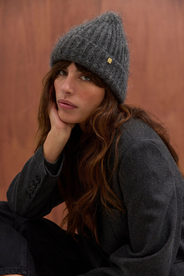 Bonnet Alban gris chiné foncé