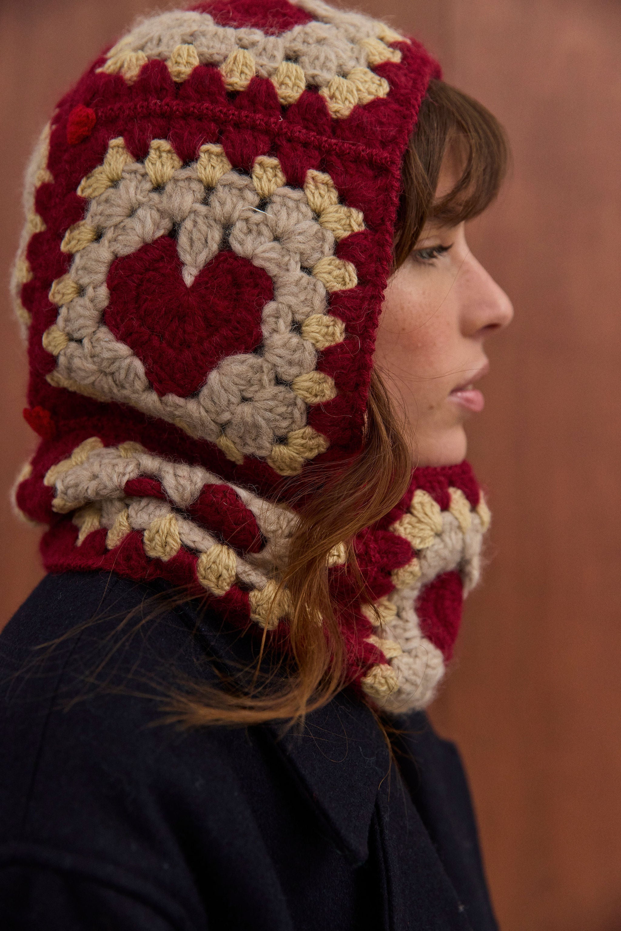 Cagoule Marta bordeaux coeurs