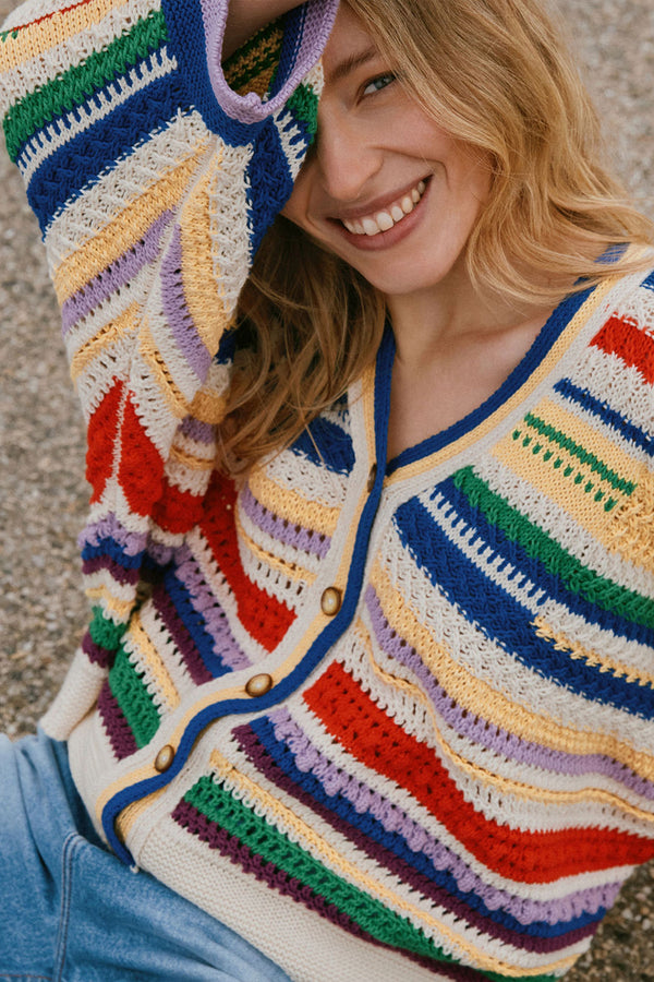Cardigan multicolore oversize Martine 1