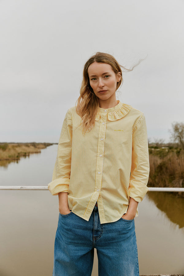 Chemise Amelia rayures jaunes 1