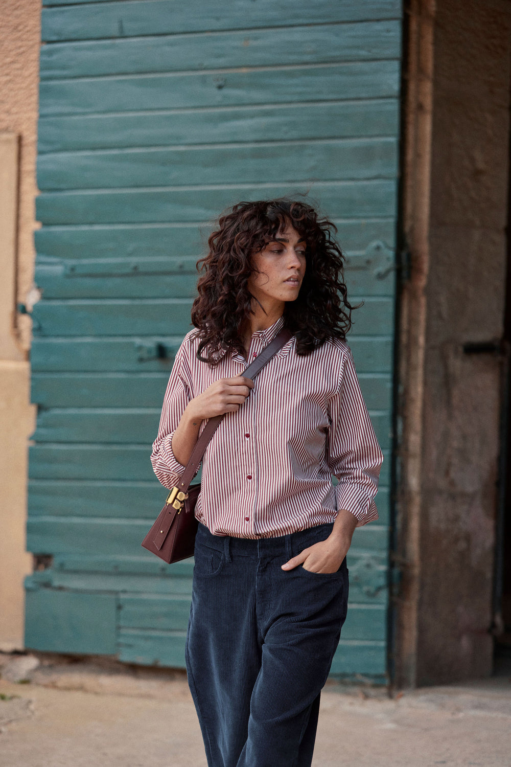 Chemise Maria rayures bordeaux