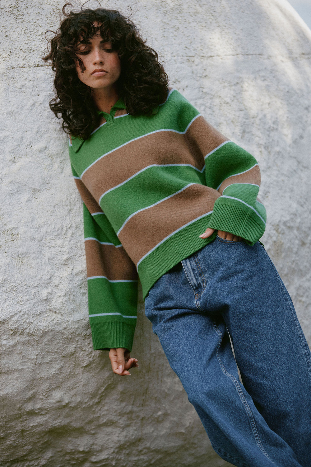 Pull Alicia rayures vertes
