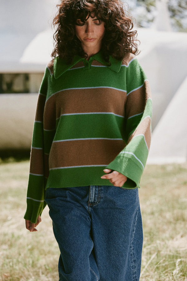 Pull Alicia rayures vertes