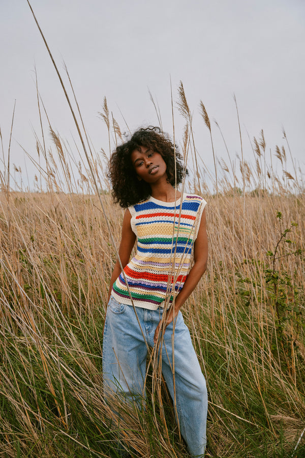 Pull sans manches Elma multicolore 3