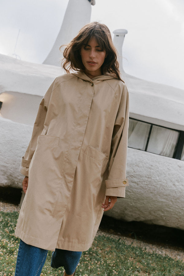 Trench à capuche June beige