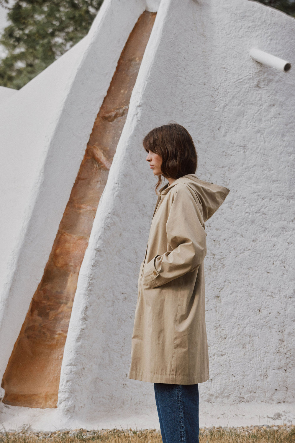 Trench à capuche June beige