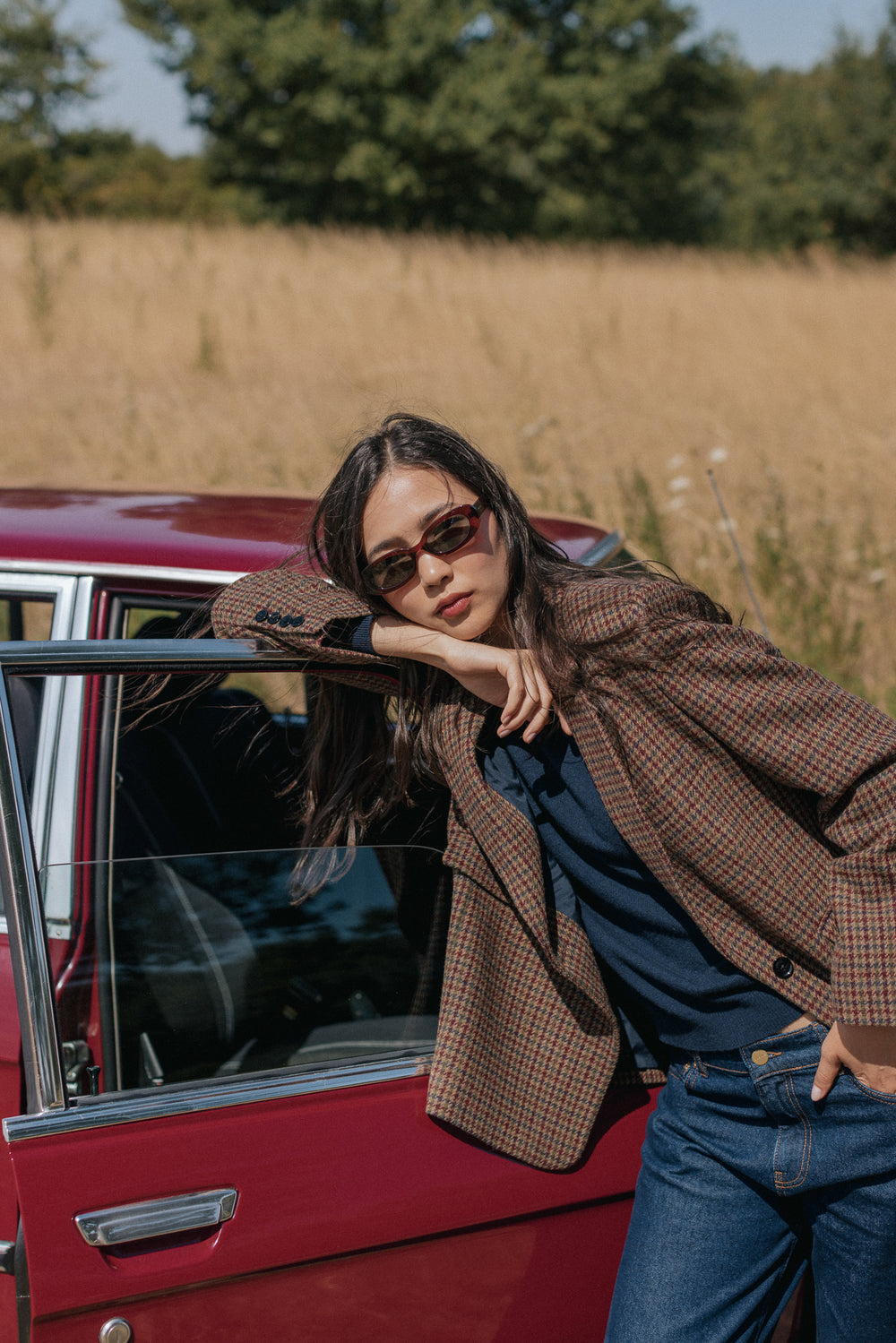 Veste blazer Jill pied de poule marron