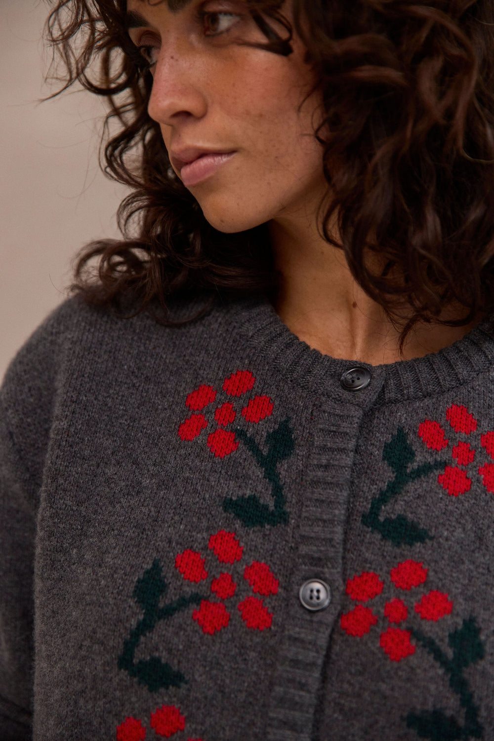 Cardigan Emile gris chiné foncé