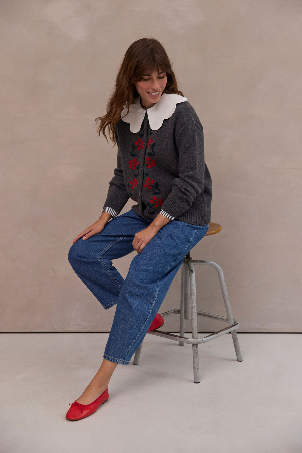 Cardigan Emile gris chiné foncé