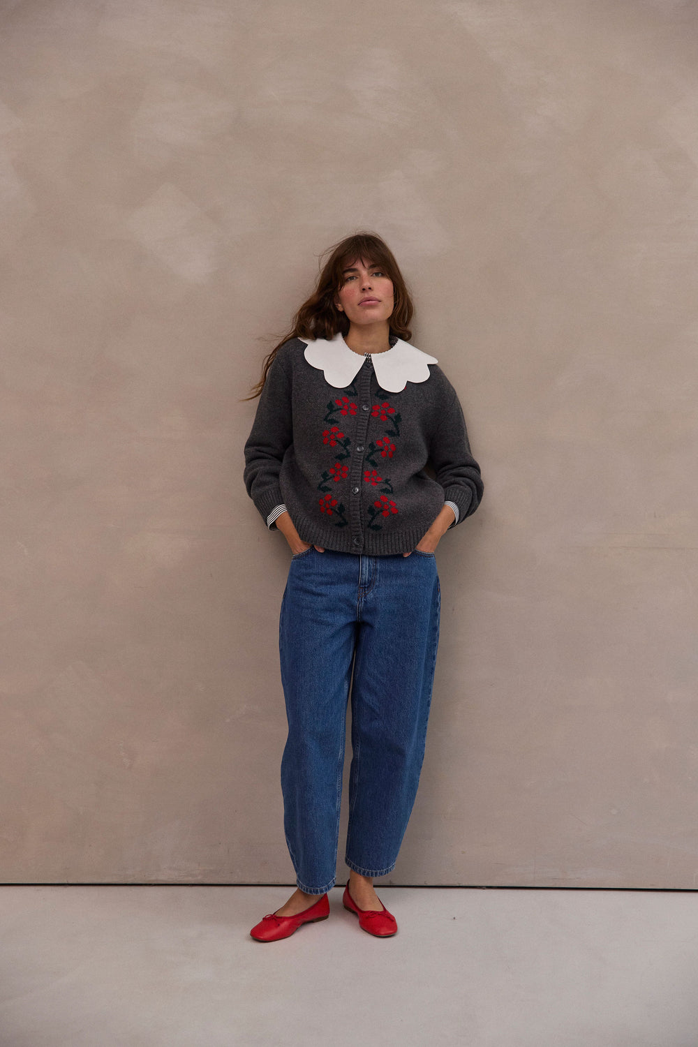 Cardigan Emile gris chiné foncé