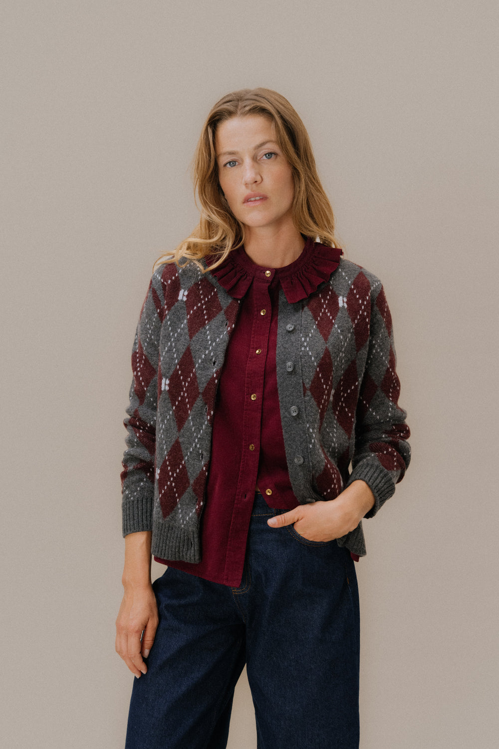 Cardigan Gédéon gris chiné foncé