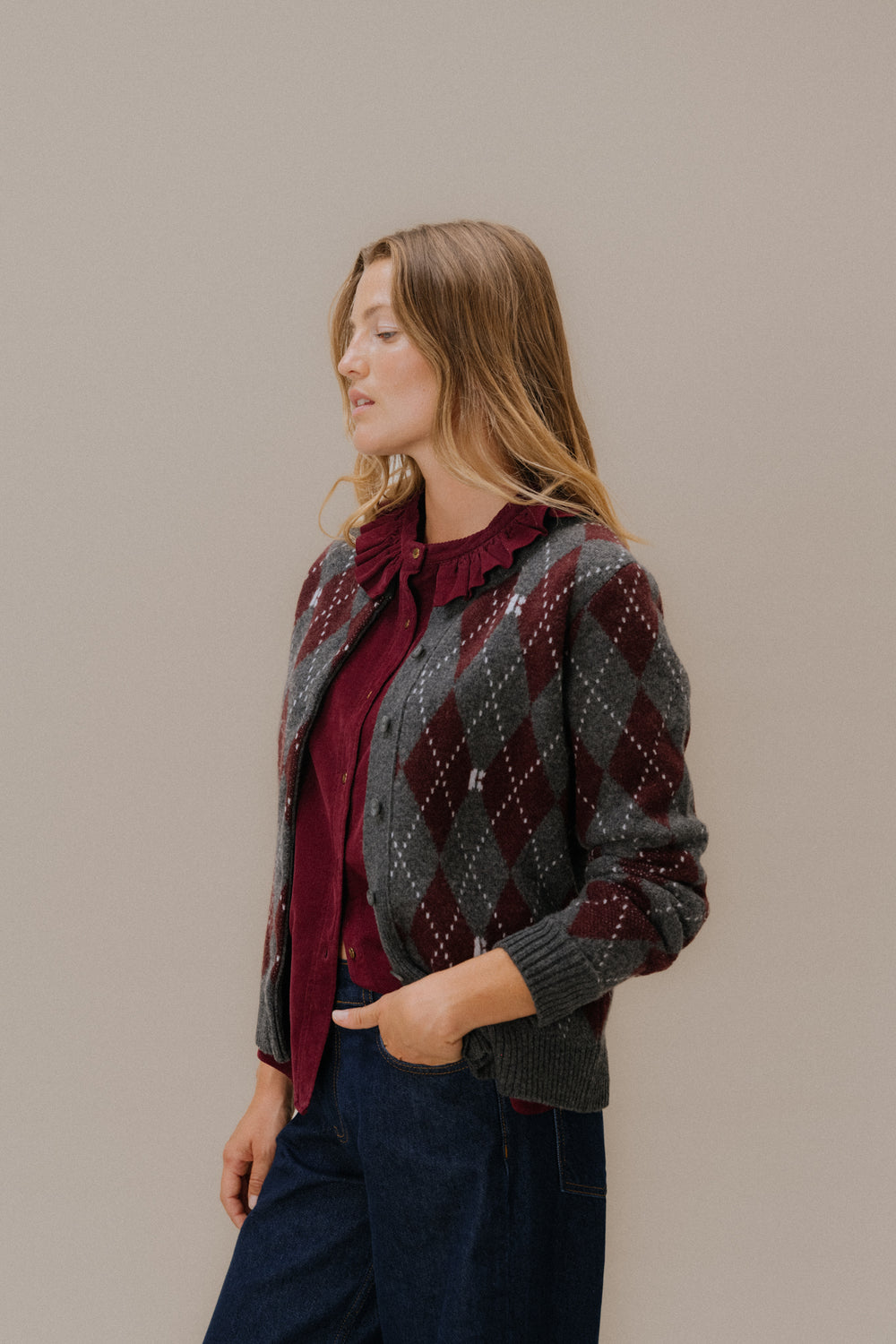 Cardigan Gédéon gris chiné foncé