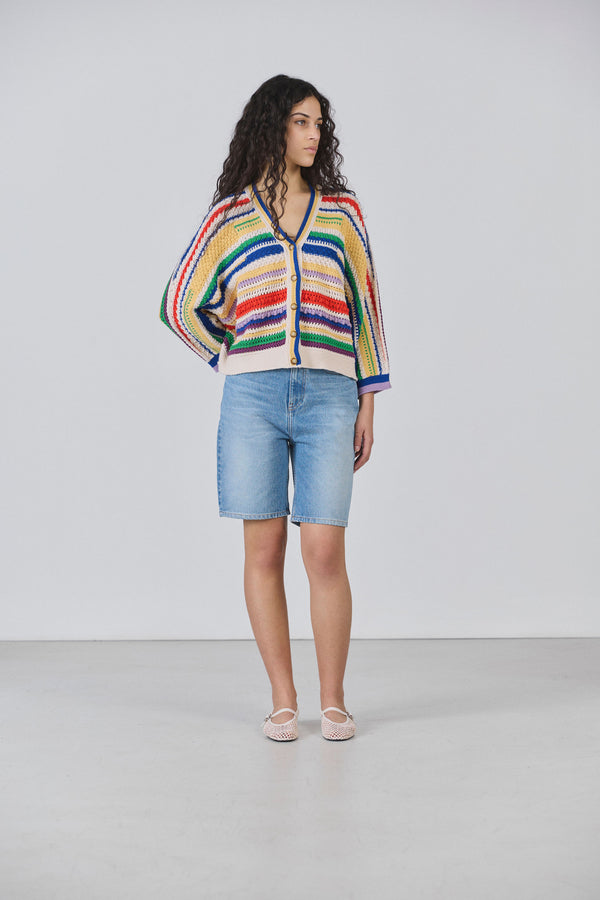 Cardigan multicolore oversize Martine 2