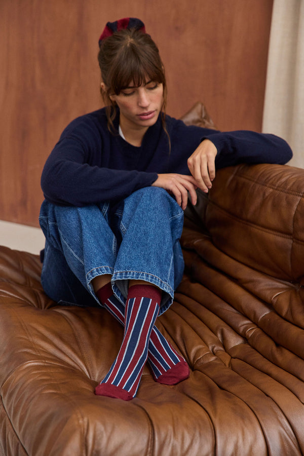 Chaussettes Berthe bordeaux