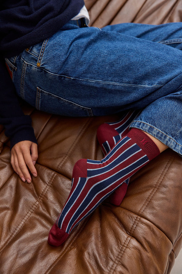 Chaussettes Berthe bordeaux