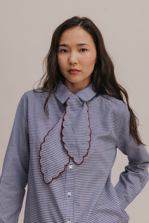 Chemise Adélie vichy bleu