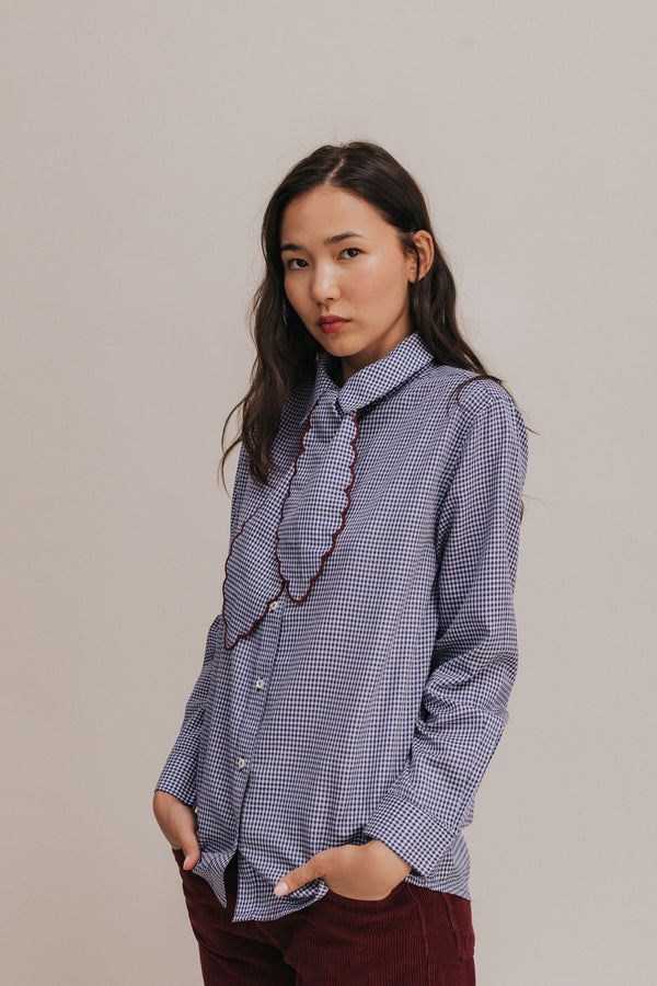 Chemise Adélie vichy bleu