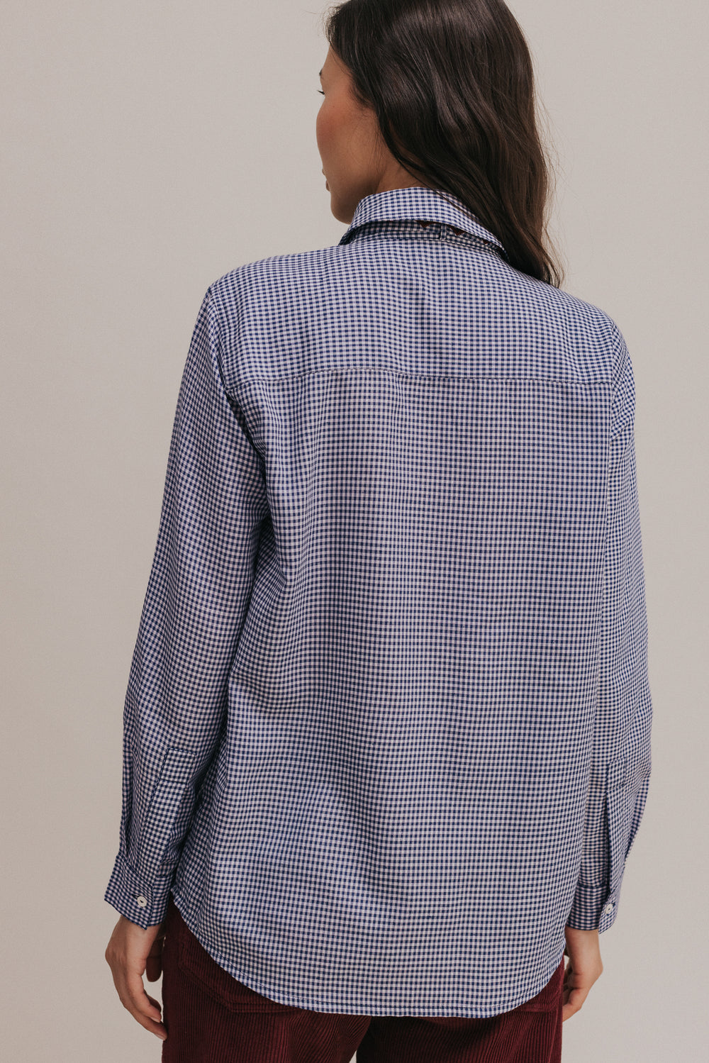 Adélie blue gingham shirt