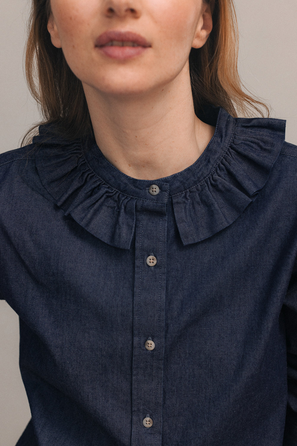 Amelia raw denim shirt