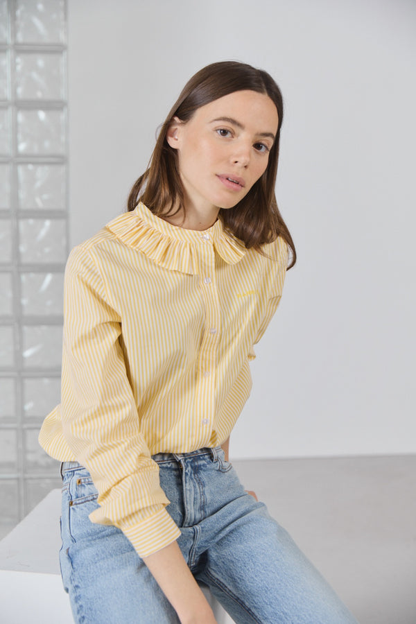 Chemise Amelia rayures jaunes 2