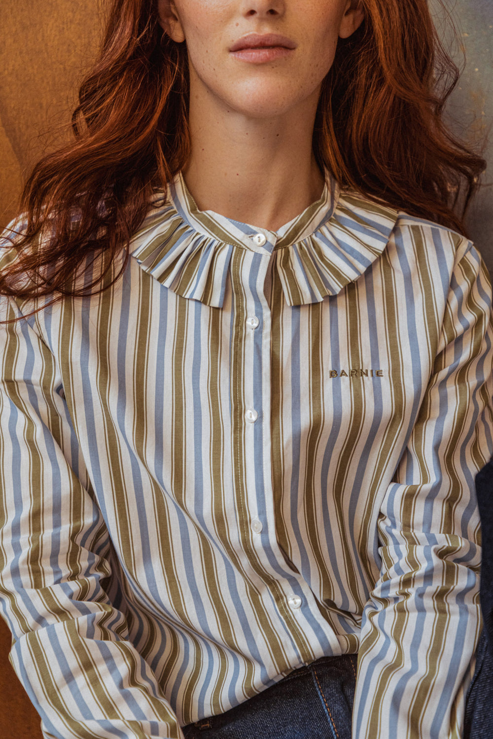 Chemise Amelia rayures kaki